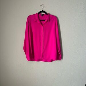 Express Fuchsia Button-Up Shirt